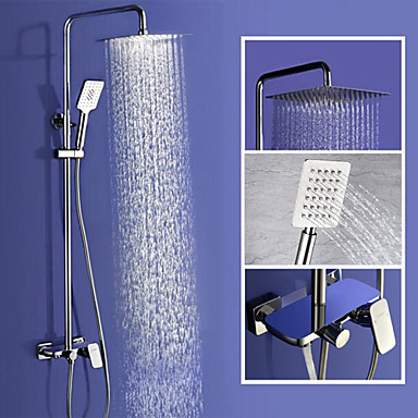 2016 New Arrival Contemporary Chrome Finished 8 Inch In Wall Shower Set with Shower Head and Hand Shower